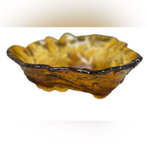 Vintage Indiana Carnival Amber glass vintage loganberry entryway catch up - Picture 6 of 8